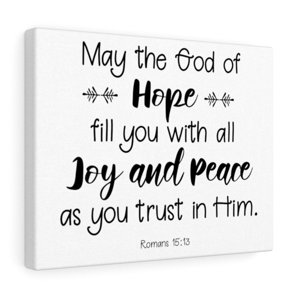 Scripture Walls Hope Joy And Peace Romans 15:13 Bible Verse Canvas Christian Wall Art Ready to Hang Unframed-Express Your Love Gifts