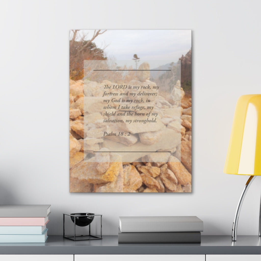 Scripture Walls Horn Of My Salvation Psalm 18:2 Bible Verse Canvas Christian Wall Art Ready to Hang Unframed-Express Your Love Gifts