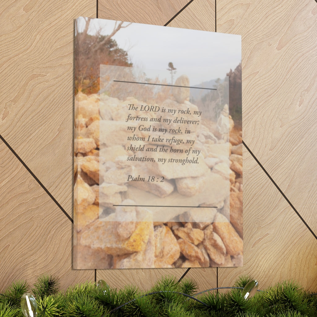 Scripture Walls Horn Of My Salvation Psalm 18:2 Bible Verse Canvas Christian Wall Art Ready to Hang Unframed-Express Your Love Gifts