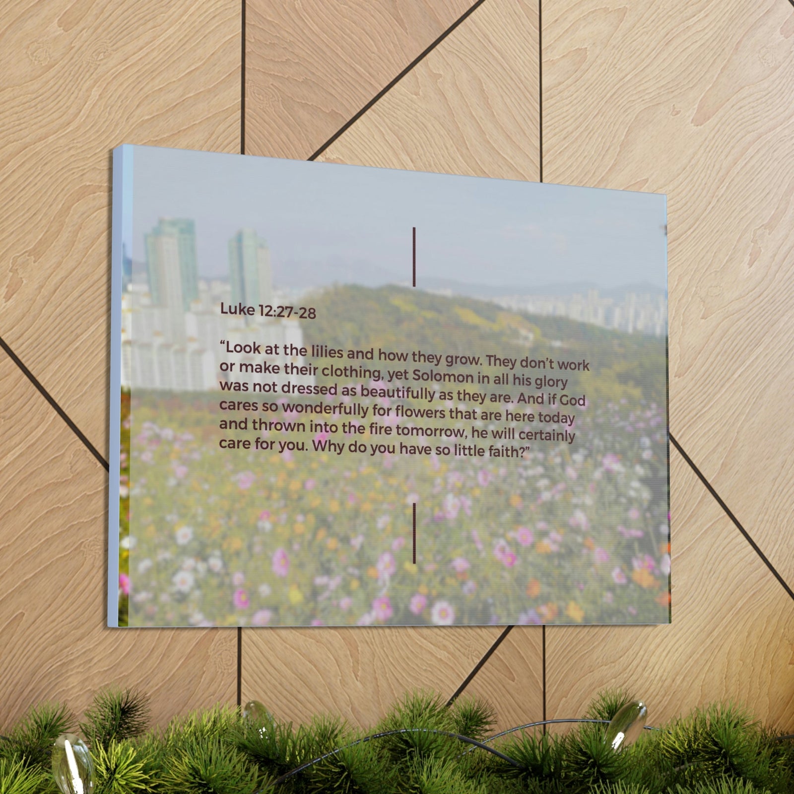 Scripture Walls How They Grow Luke 12:27 Bible Verse Canvas Christian Wall Art Ready to Hang Unframed-Express Your Love Gifts