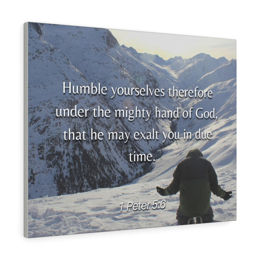 Scripture Walls Humble Yourselves 1 Peter 5:6 Bible Verse Canvas Christian Wall Art Ready to Hang Unframed-Express Your Love Gifts