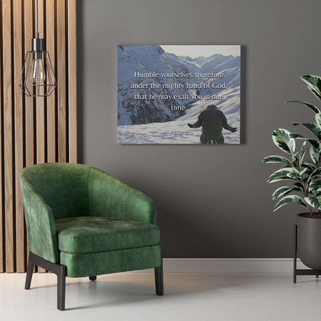 Scripture Walls Humble Yourselves 1 Peter 5:6 Bible Verse Canvas Christian Wall Art Ready to Hang Unframed-Express Your Love Gifts