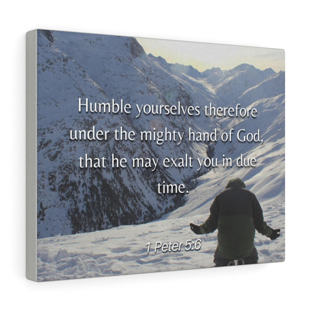 Scripture Walls Humble Yourselves 1 Peter 5:6 Bible Verse Canvas Christian Wall Art Ready to Hang Unframed-Express Your Love Gifts