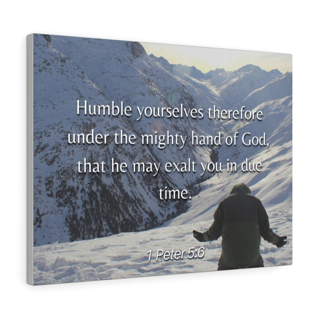 Scripture Walls Humble Yourselves 1 Peter 5:6 Bible Verse Canvas Christian Wall Art Ready to Hang Unframed-Express Your Love Gifts