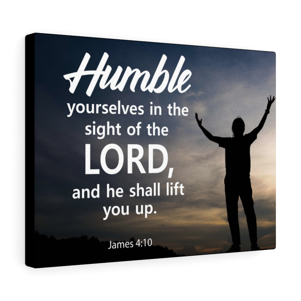 Scripture Walls Humble Yourselves in The Lord James 4:10 Bible Verse Canvas Christian Wall Art Ready to Hang Unframed-Express Your Love Gifts