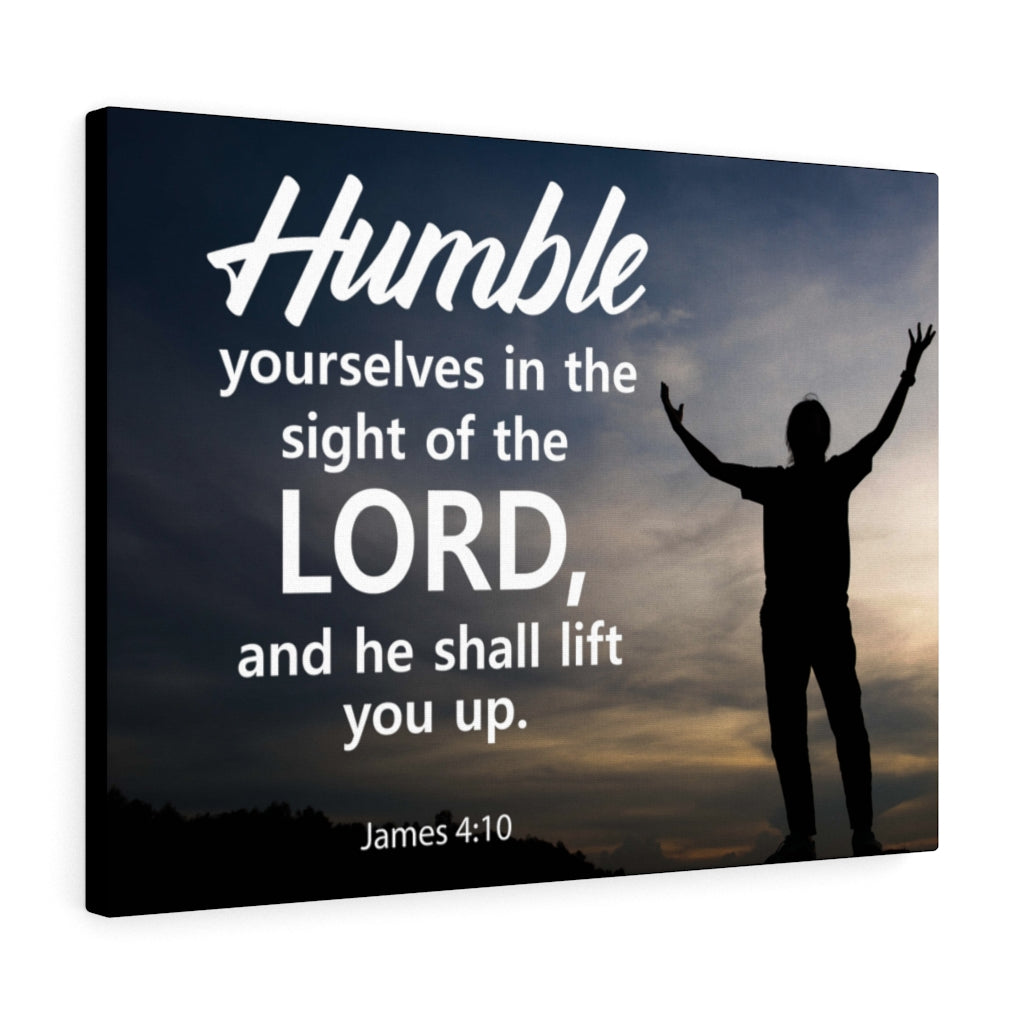 Scripture Walls Humble Yourselves in The Lord James 4:10 Bible Verse Canvas Christian Wall Art Ready to Hang Unframed-Express Your Love Gifts