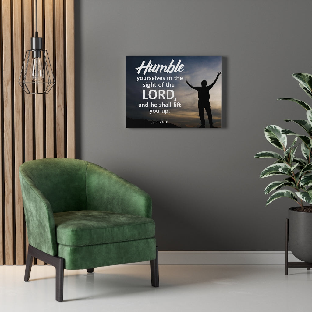 Scripture Walls Humble Yourselves in The Lord James 4:10 Bible Verse Canvas Christian Wall Art Ready to Hang Unframed-Express Your Love Gifts
