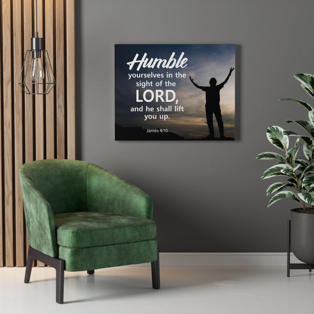 Scripture Walls Humble Yourselves in The Lord James 4:10 Bible Verse Canvas Christian Wall Art Ready to Hang Unframed-Express Your Love Gifts