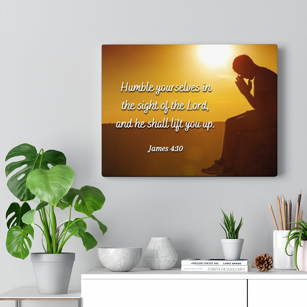 Scripture Walls Humble Yourselves James 4:10 Bible Verse Canvas Christian Wall Art Ready to Hang Unframed-Express Your Love Gifts