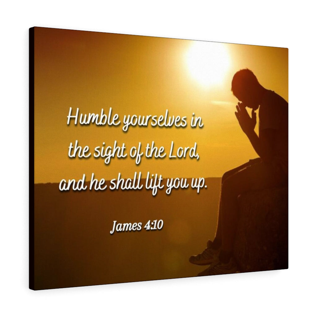 Scripture Walls Humble Yourselves James 4:10 Bible Verse Canvas Christian Wall Art Ready to Hang Unframed-Express Your Love Gifts