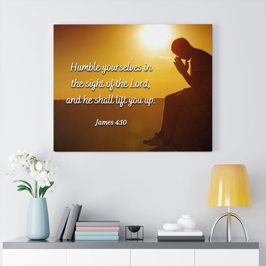 Scripture Walls Humble Yourselves James 4:10 Bible Verse Canvas Christian Wall Art Ready to Hang Unframed-Express Your Love Gifts