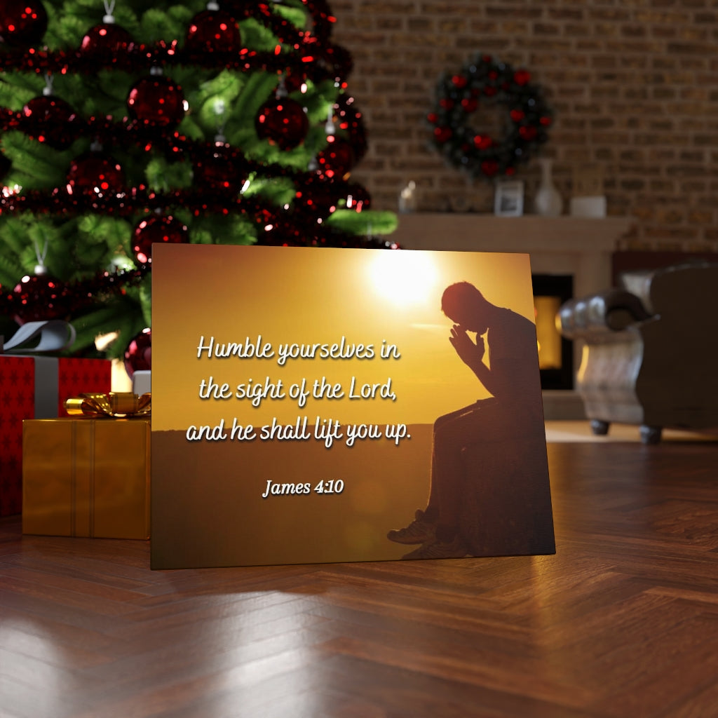 Scripture Walls Humble Yourselves James 4:10 Bible Verse Canvas Christian Wall Art Ready to Hang Unframed-Express Your Love Gifts