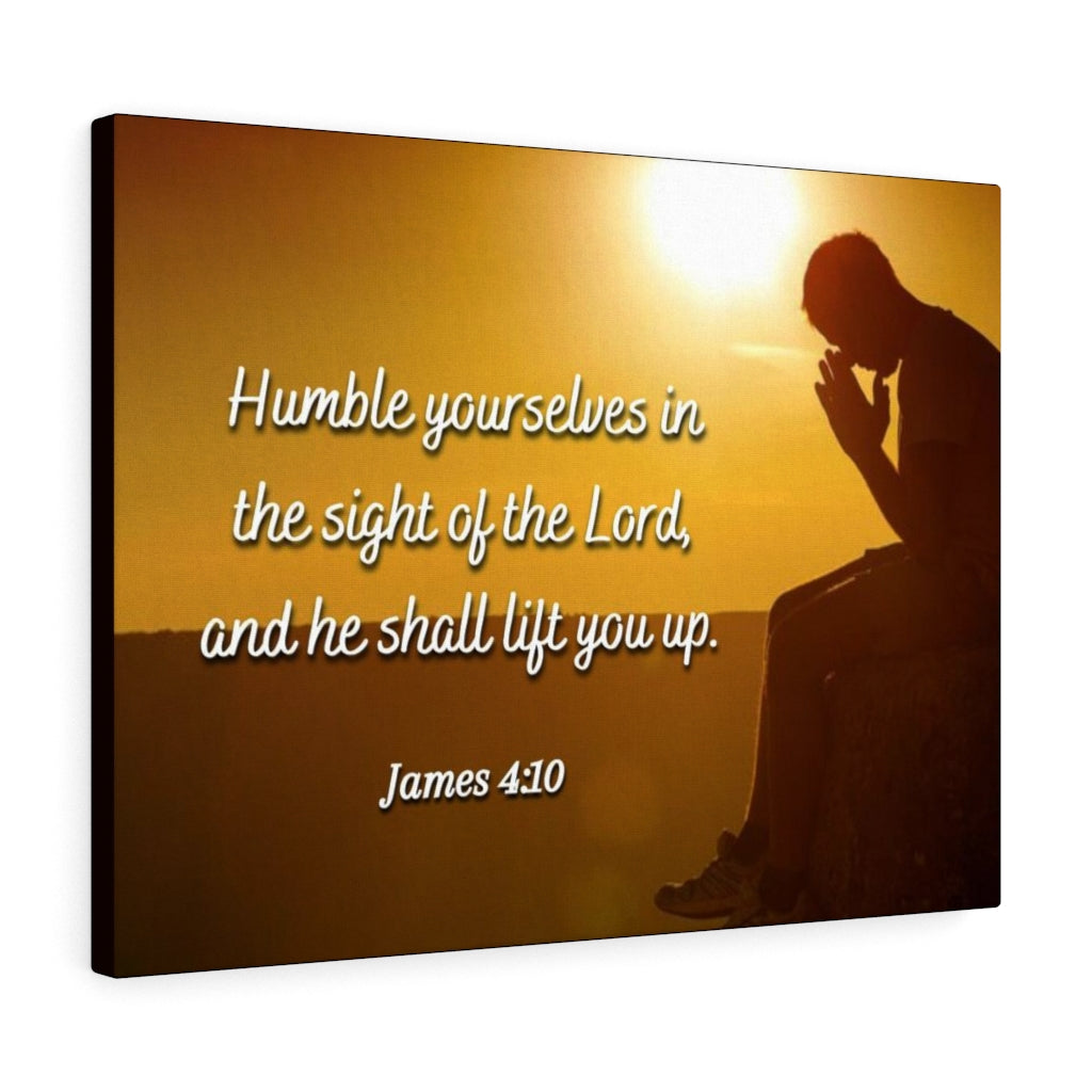 Scripture Walls Humble Yourselves James 4:10 Bible Verse Canvas Christian Wall Art Ready to Hang Unframed-Express Your Love Gifts