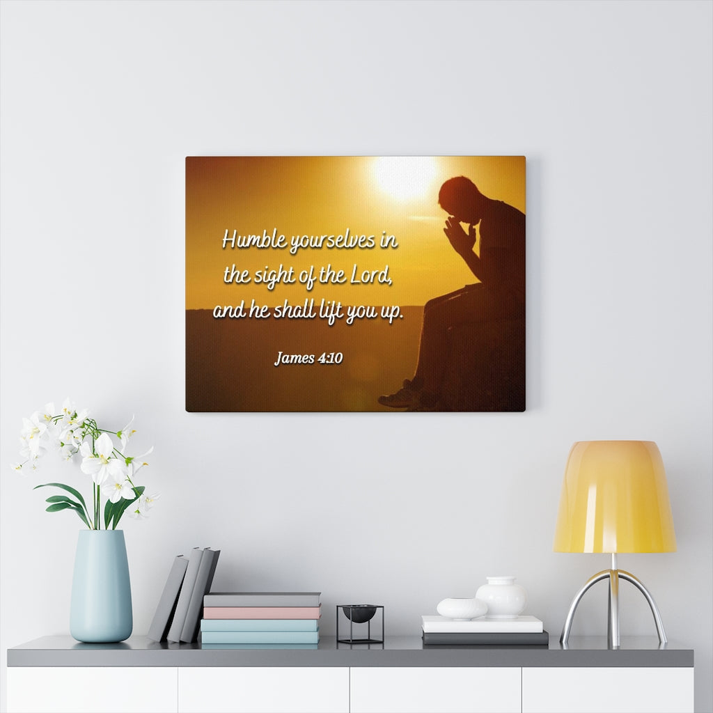 Scripture Walls Humble Yourselves James 4:10 Bible Verse Canvas Christian Wall Art Ready to Hang Unframed-Express Your Love Gifts
