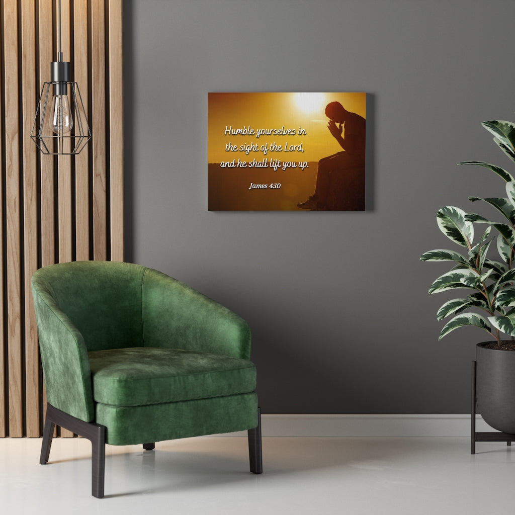 Scripture Walls Humble Yourselves James 4:10 Bible Verse Canvas Christian Wall Art Ready to Hang Unframed-Express Your Love Gifts
