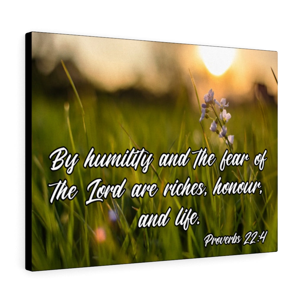 Scripture Walls Humility and Fear Proverbs 22:4 Bible Verse Canvas Christian Wall Art Ready to Hang Unframed-Express Your Love Gifts