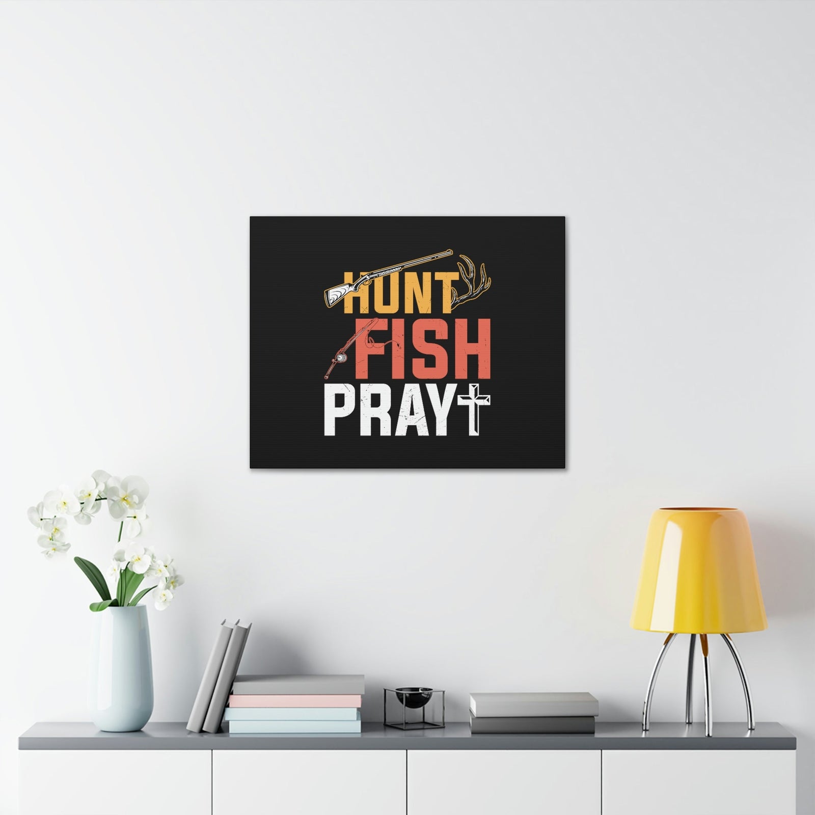 Scripture Walls Hunt, Fish, Pray Jeremiah 16:16 Christian Wall Art Bible Verse Print Ready to Hang Unframed-Express Your Love Gifts