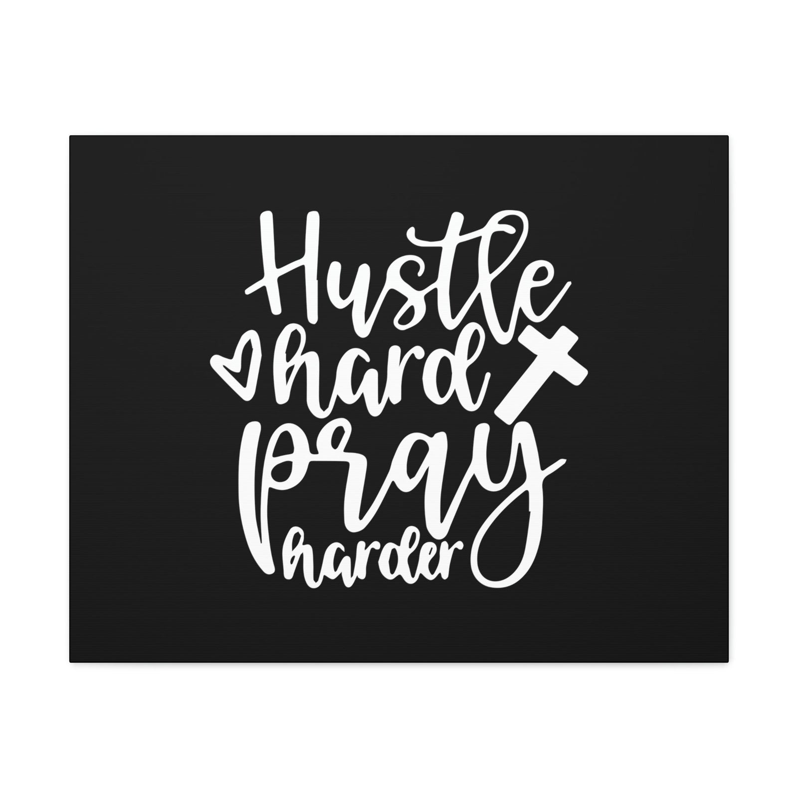 Scripture Walls Hustle Hard Pray Harder James 4:3 Black Christian Wall Art Bible Verse Print Ready to Hang Unframed-Express Your Love Gifts