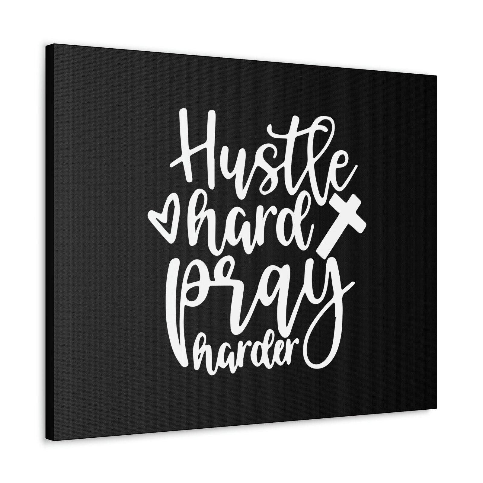 Scripture Walls Hustle Hard Pray Harder James 4:3 Black Christian Wall Art Bible Verse Print Ready to Hang Unframed-Express Your Love Gifts
