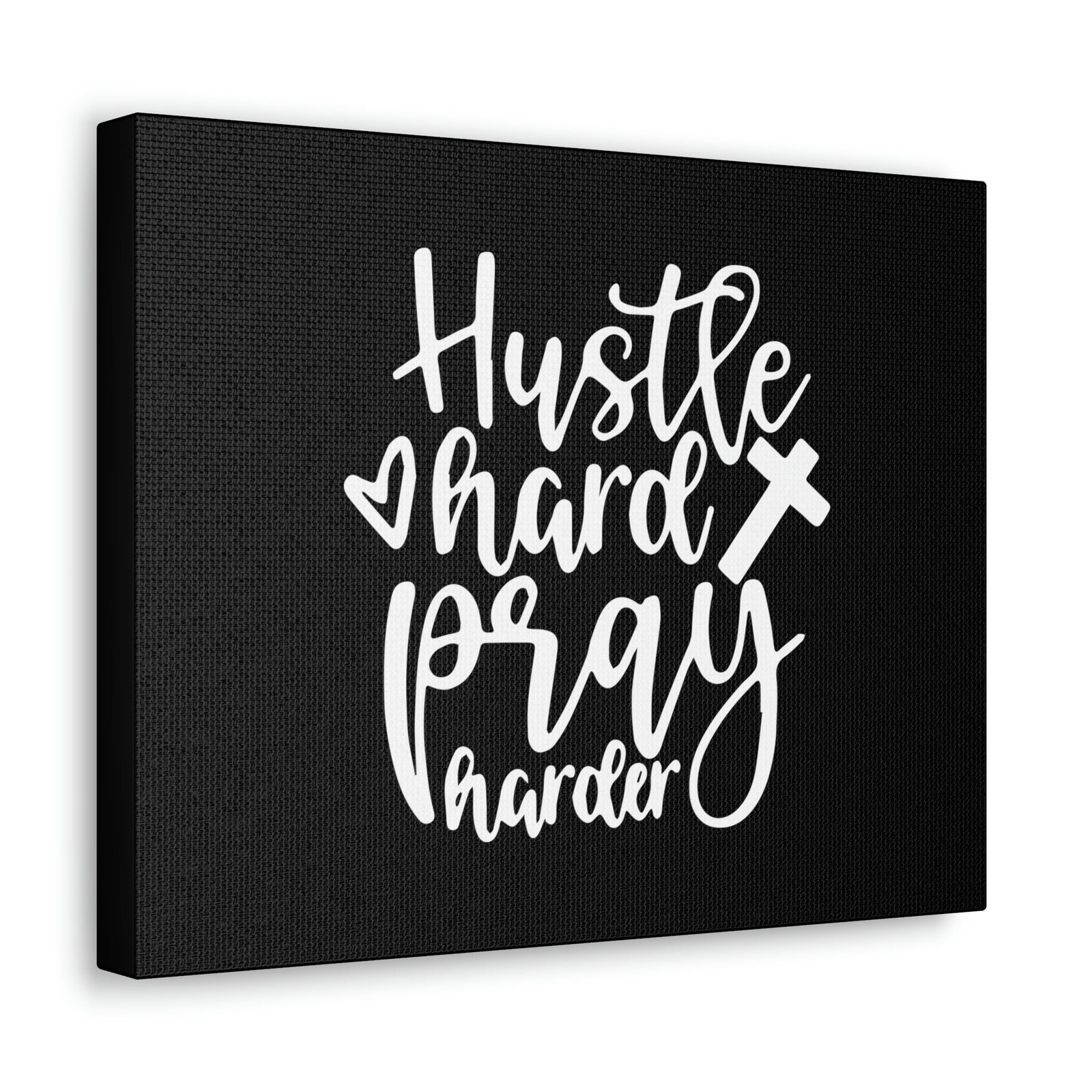 Scripture Walls Hustle Hard Pray Harder James 4:3 Black Christian Wall Art Bible Verse Print Ready to Hang Unframed-Express Your Love Gifts