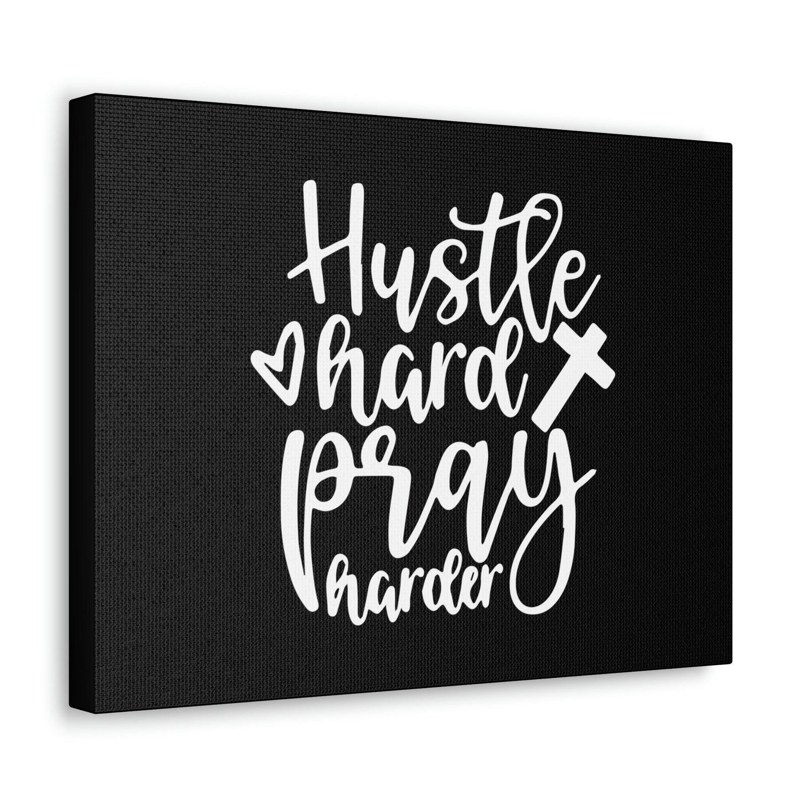 Scripture Walls Hustle Hard Pray Harder James 4:3 Black Christian Wall Art Bible Verse Print Ready to Hang Unframed-Express Your Love Gifts