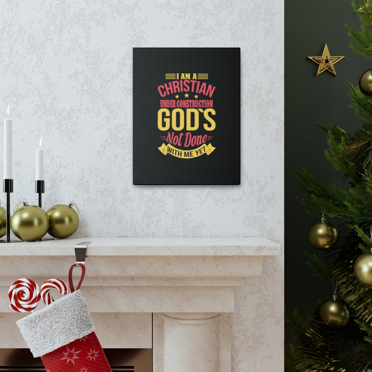 Scripture Walls I Am A Christian Under Construction Philippians 1:6 Christian Wall Art Bible Verse Print Ready to Hang Unframed-Express Your Love Gifts