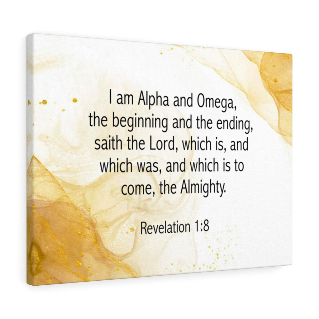 Scripture Walls I Am Alpha and Omega Revelation 1:8 Bible Verse Canvas Christian Wall Art Ready to Hang Unframed-Express Your Love Gifts