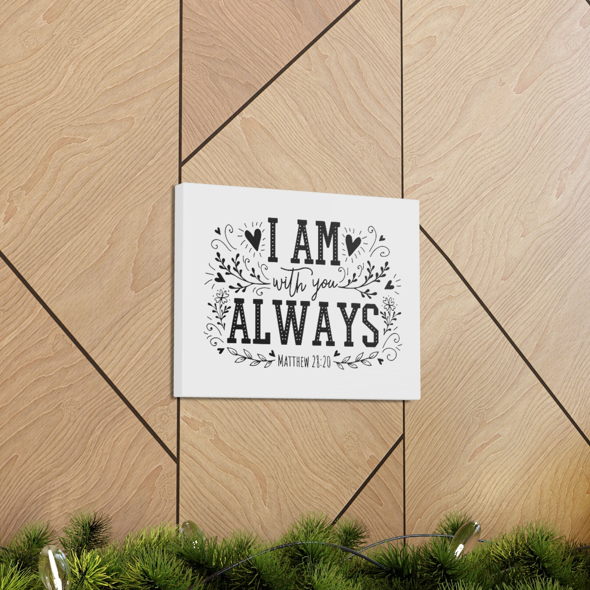 Scripture Walls I Am Always With You Matthew 28:20 Bible Verse Canvas Christian Wall Art Ready to Hang Unframed-Express Your Love Gifts
