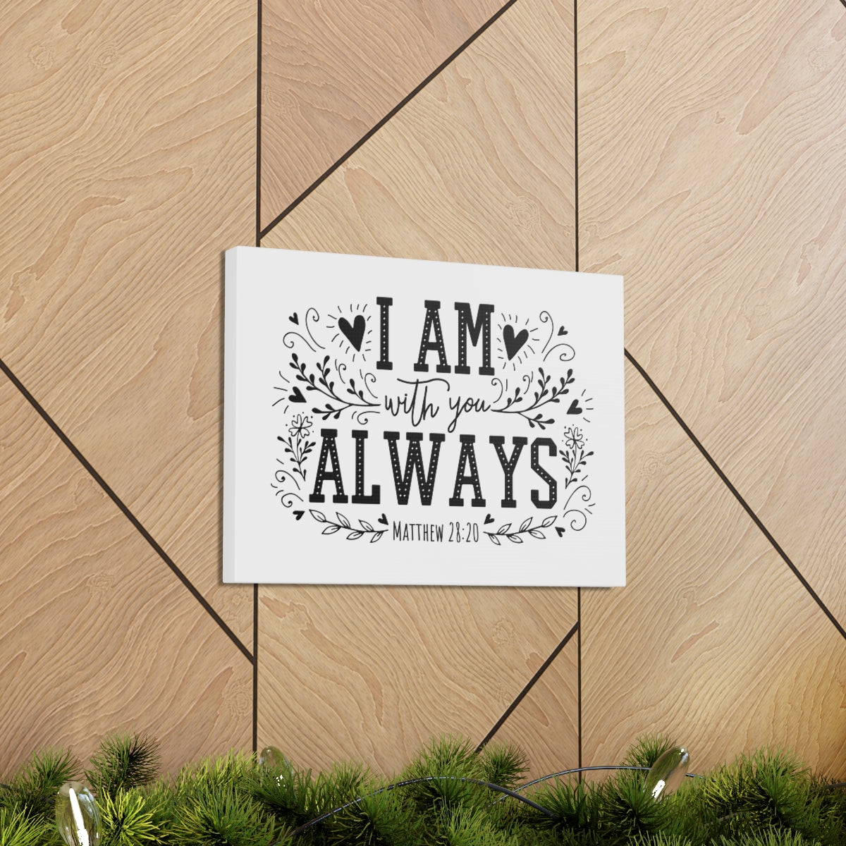 Scripture Walls I Am Always With You Matthew 28:20 Bible Verse Canvas Christian Wall Art Ready to Hang Unframed-Express Your Love Gifts