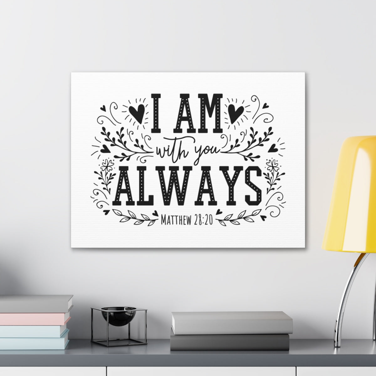 Scripture Walls I Am Always With You Matthew 28:20 Bible Verse Canvas Christian Wall Art Ready to Hang Unframed-Express Your Love Gifts