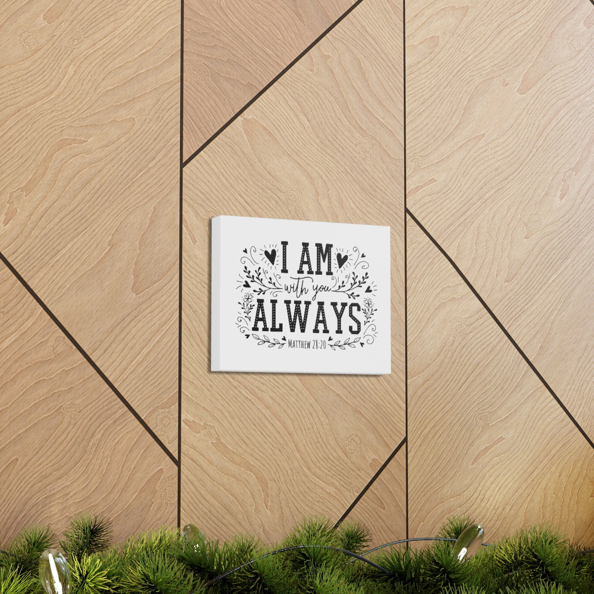 Scripture Walls I Am Always With You Matthew 28:20 Bible Verse Canvas Christian Wall Art Ready to Hang Unframed-Express Your Love Gifts