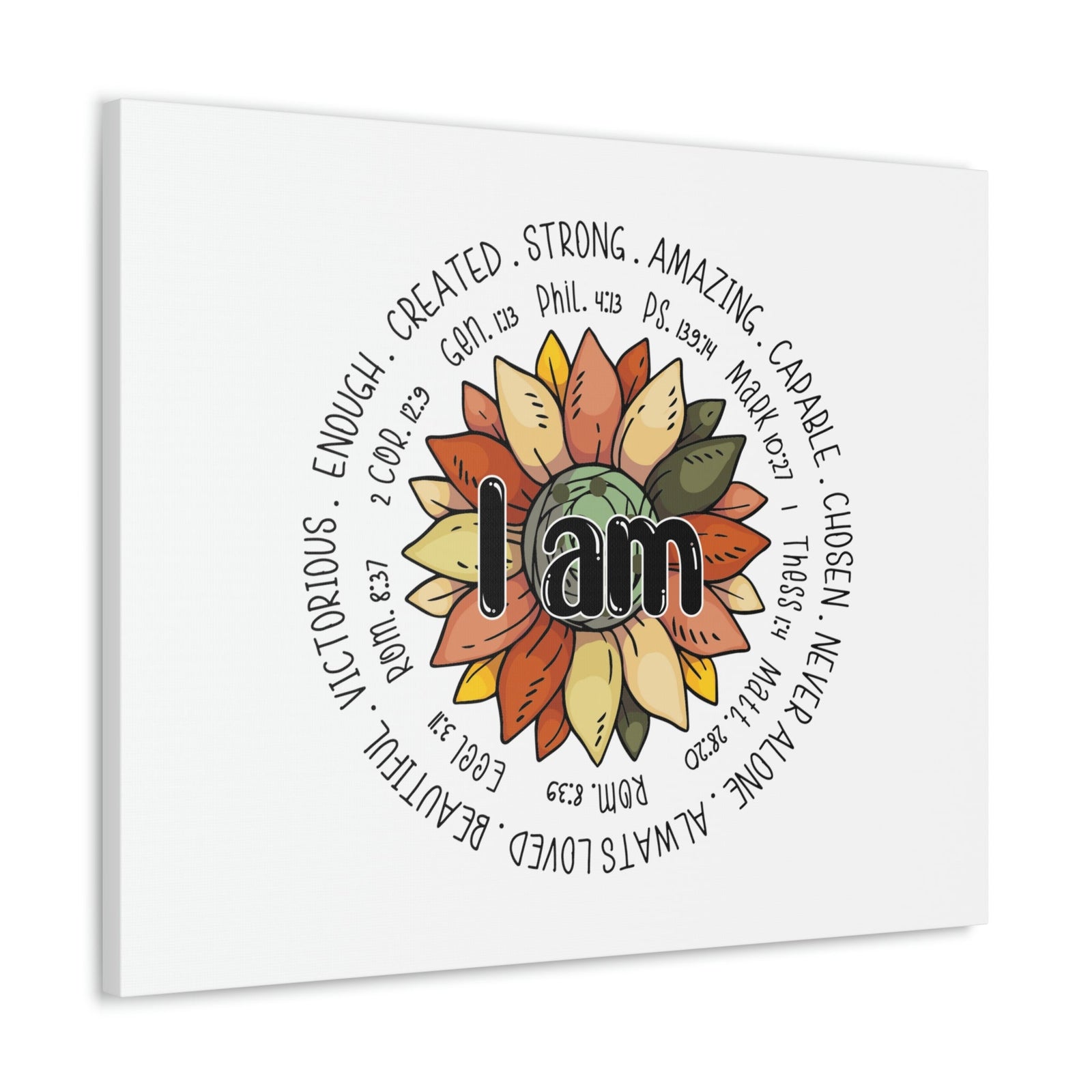 Scripture Walls I Am Created Revelation 4:11 Flower Multicolored Christian Wall Art Bible Verse Print Ready to Hang Unframed-Express Your Love Gifts
