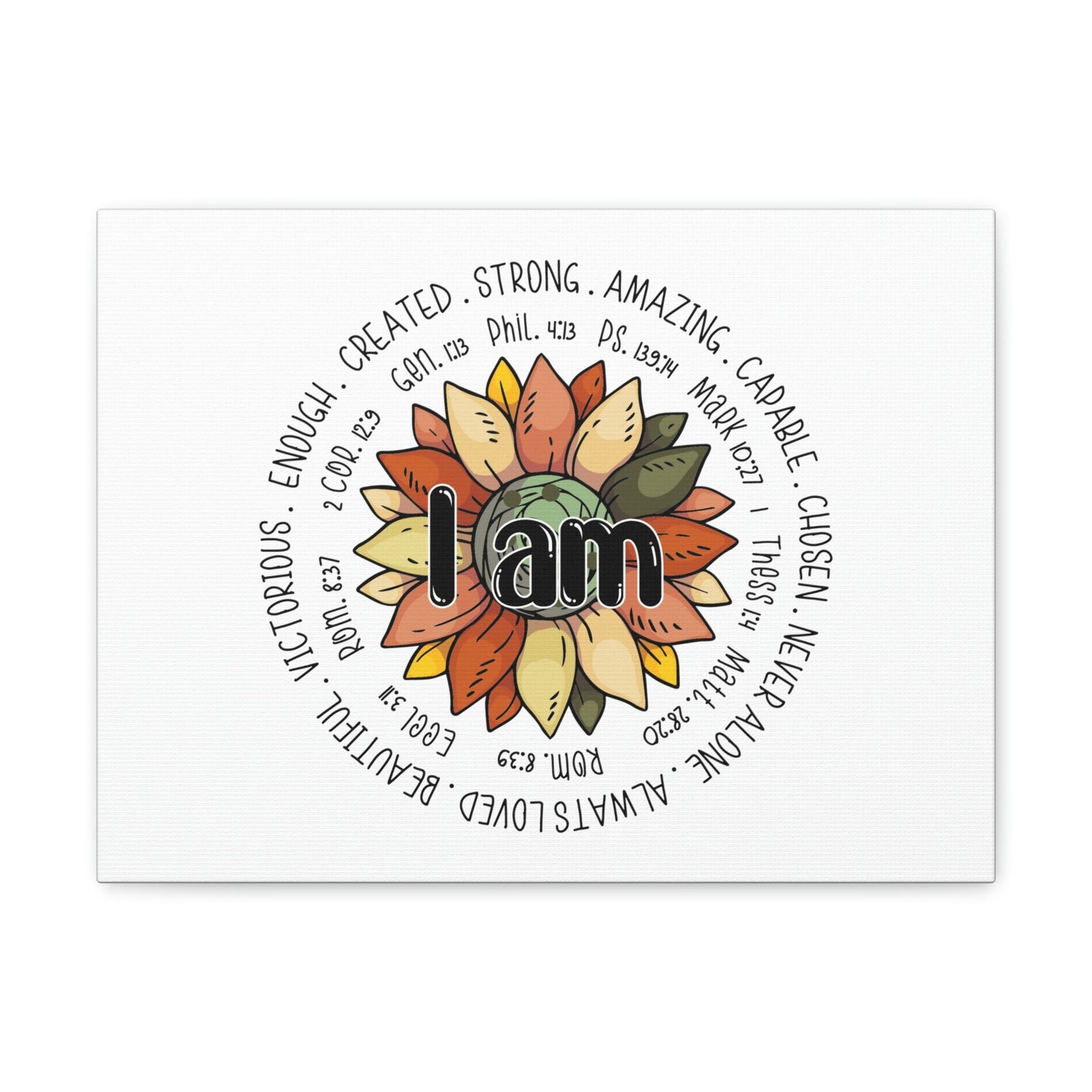 Scripture Walls I Am Created Revelation 4:11 Flower Multicolored Christian Wall Art Bible Verse Print Ready to Hang Unframed-Express Your Love Gifts