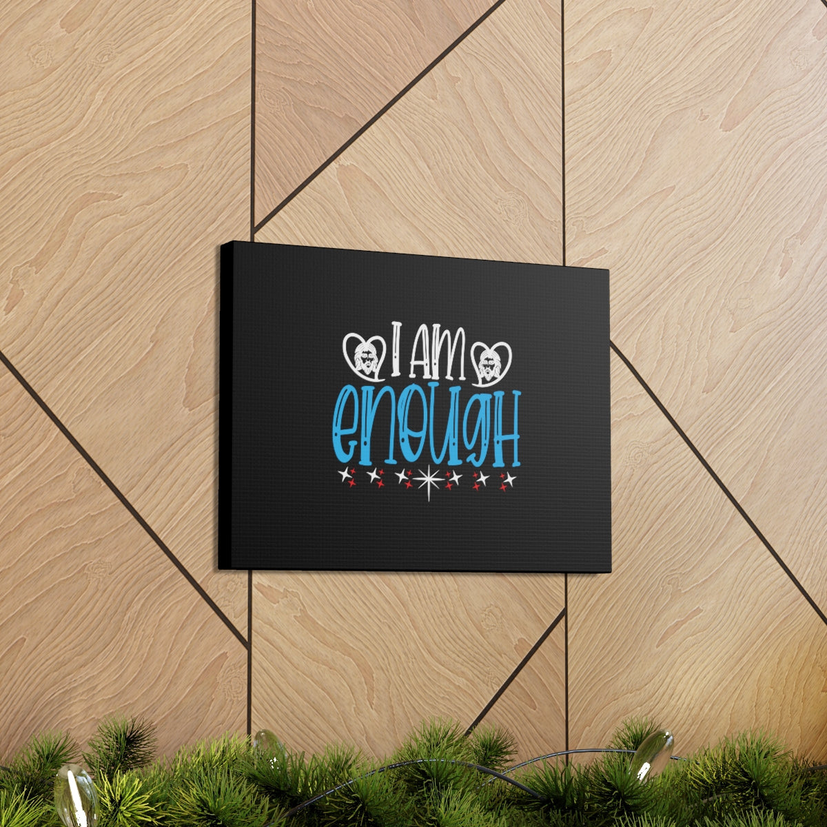 Scripture Walls I Am Enough Blue 2 Corinthians 12:9 Christian Wall Art Bible Verse Print Ready to Hang Unframed-Express Your Love Gifts