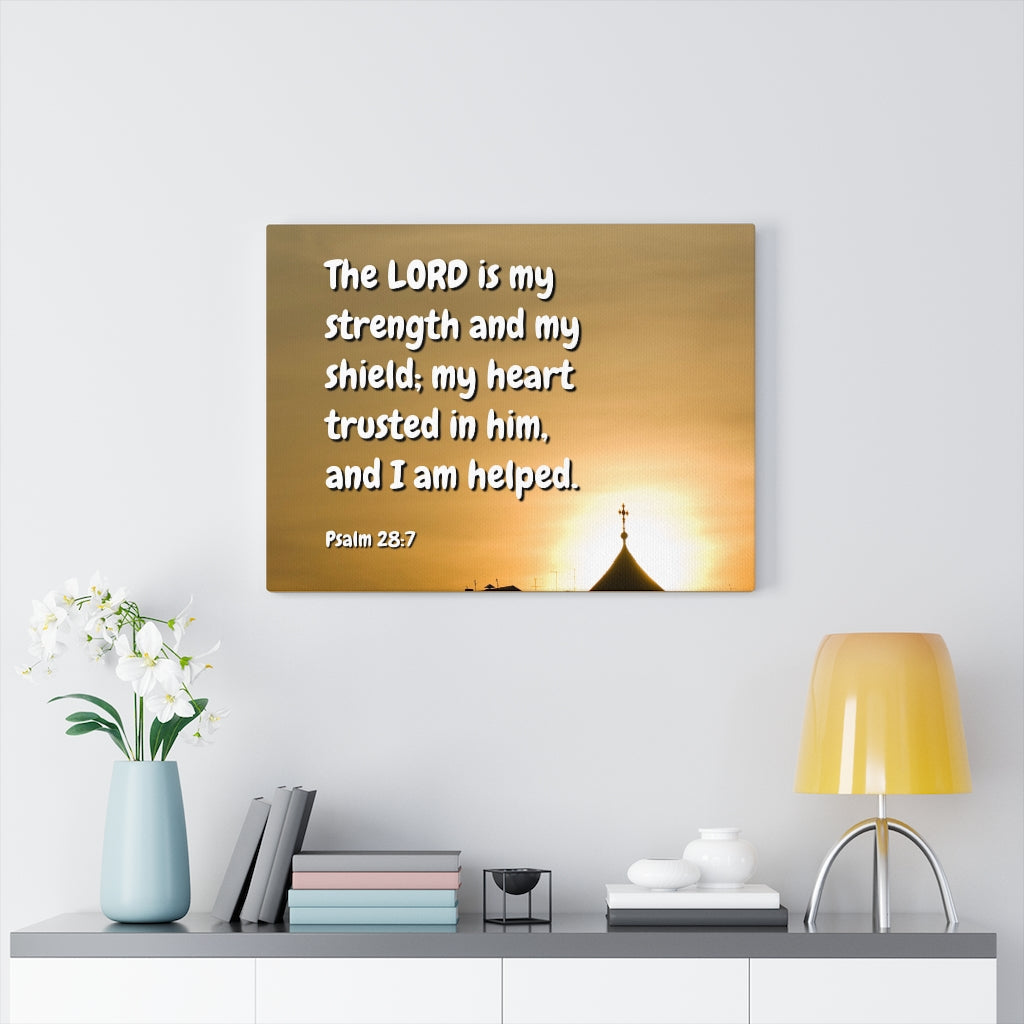 Scripture Walls I Am Helped Psalm 28:7 Bible Verse Canvas Christian Wall Art Ready to Hang Unframed-Express Your Love Gifts