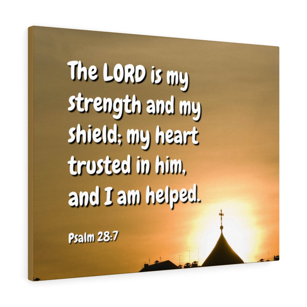 Scripture Walls I Am Helped Psalm 28:7 Bible Verse Canvas Christian Wall Art Ready to Hang Unframed-Express Your Love Gifts