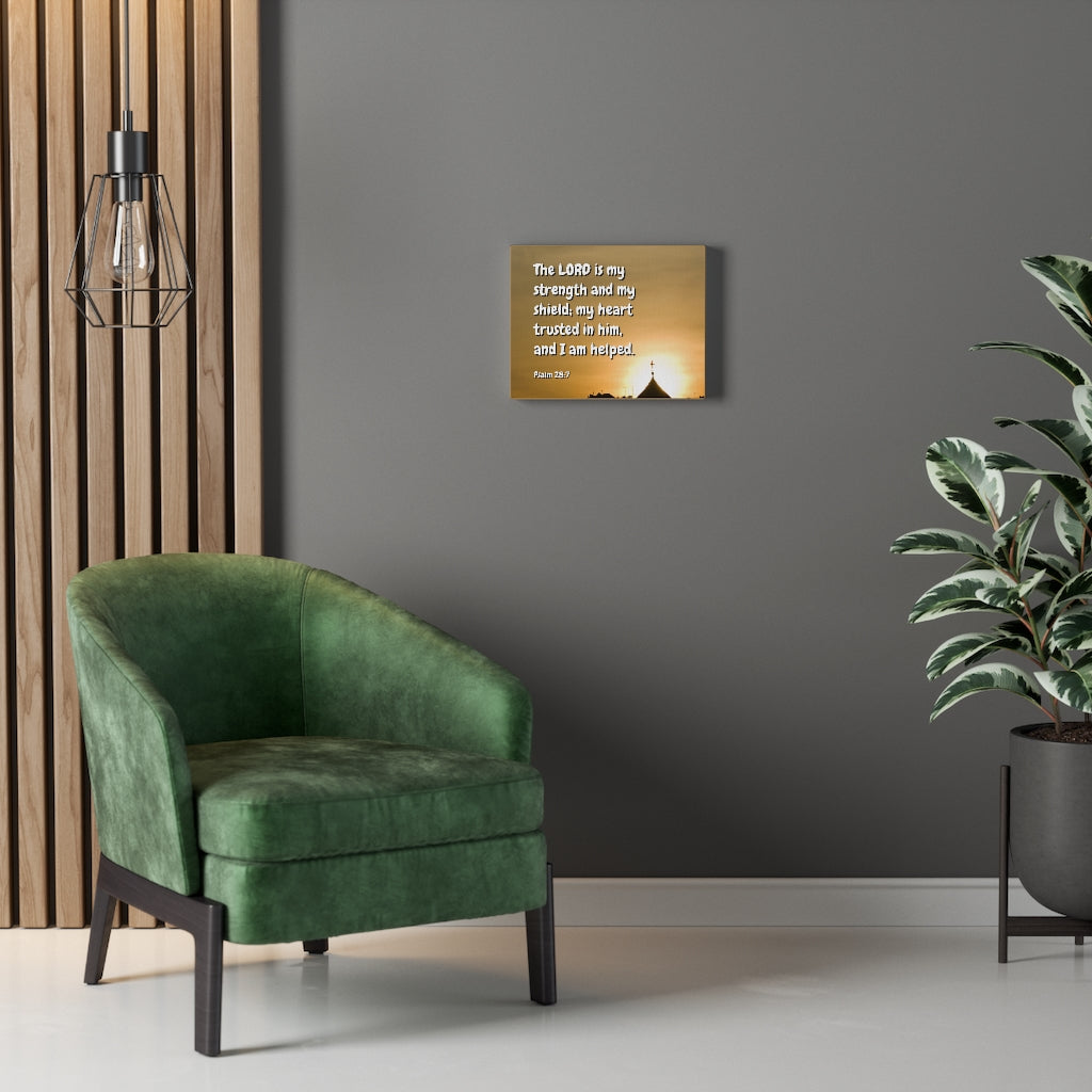 Scripture Walls I Am Helped Psalm 28:7 Bible Verse Canvas Christian Wall Art Ready to Hang Unframed-Express Your Love Gifts