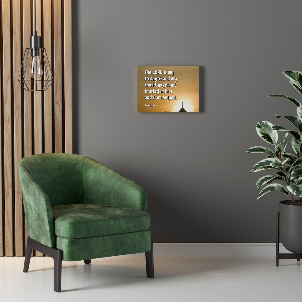 Scripture Walls I Am Helped Psalm 28:7 Bible Verse Canvas Christian Wall Art Ready to Hang Unframed-Express Your Love Gifts