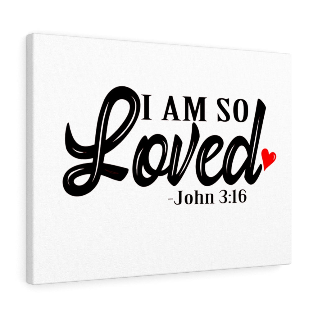 Scripture Walls I Am So Loved John 3:16 Bible Verse Canvas Christian Wall Art Ready to Hang Unframed-Express Your Love Gifts