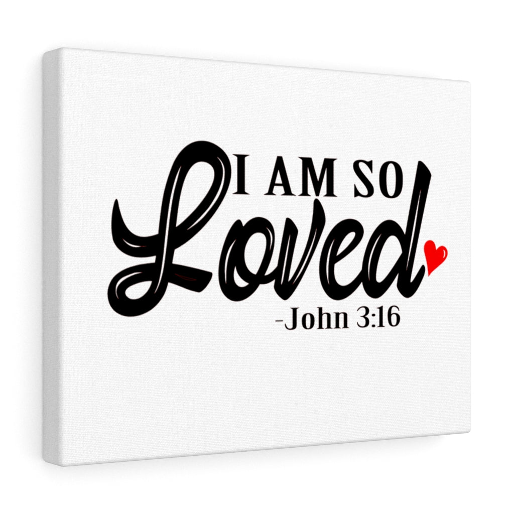 Scripture Walls I Am So Loved John 3:16 Bible Verse Canvas Christian Wall Art Ready to Hang Unframed-Express Your Love Gifts
