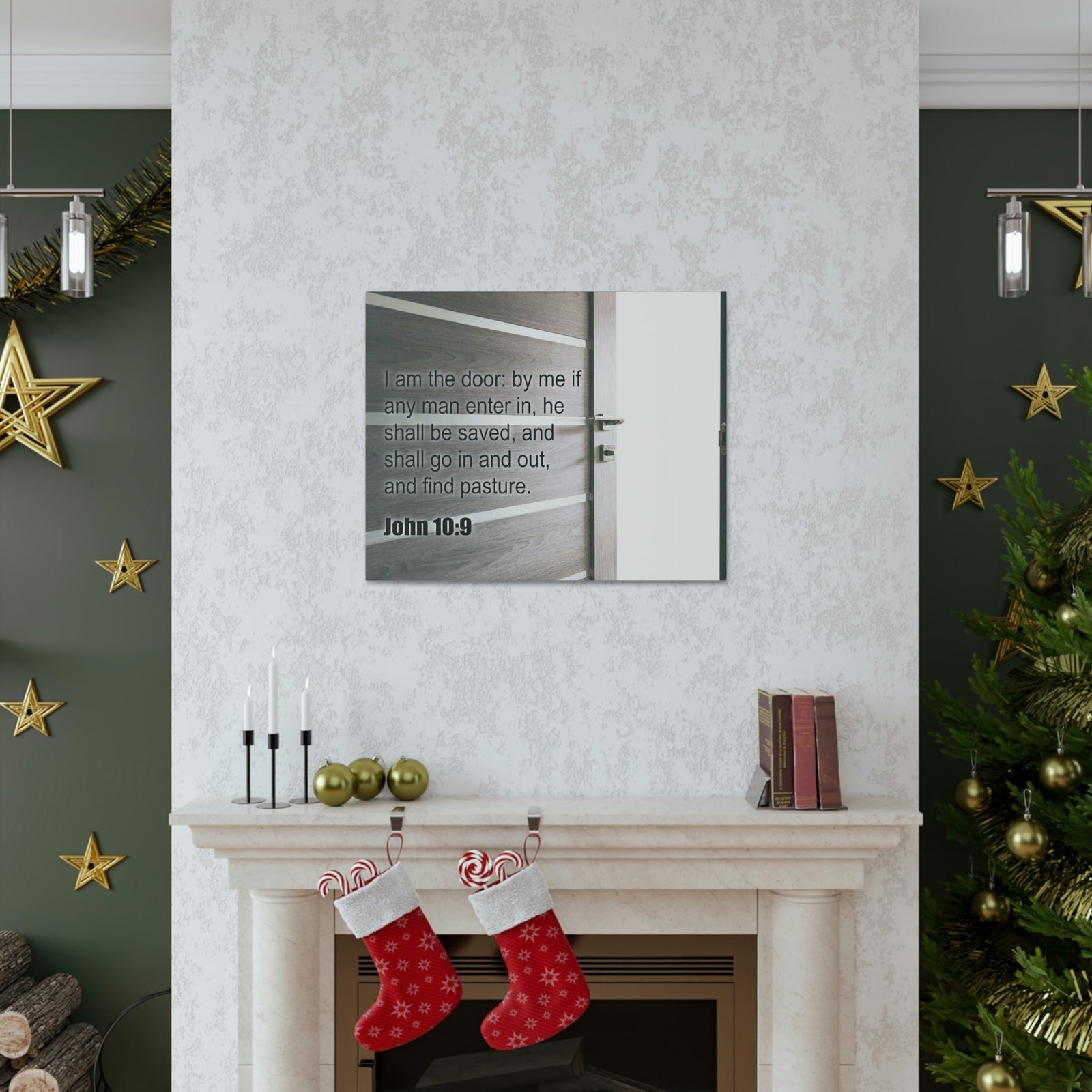 Scripture Walls I Am The Door John 10:9 Bible Verse Canvas Christian Wall Art Ready to Hang Unframed-Express Your Love Gifts