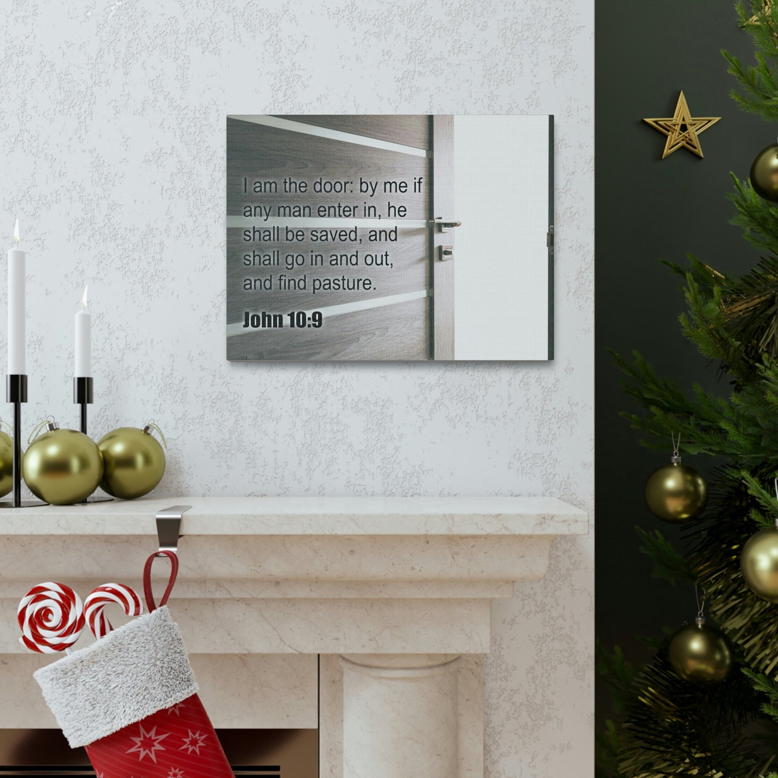 Scripture Walls I Am The Door John 10:9 Bible Verse Canvas Christian Wall Art Ready to Hang Unframed-Express Your Love Gifts