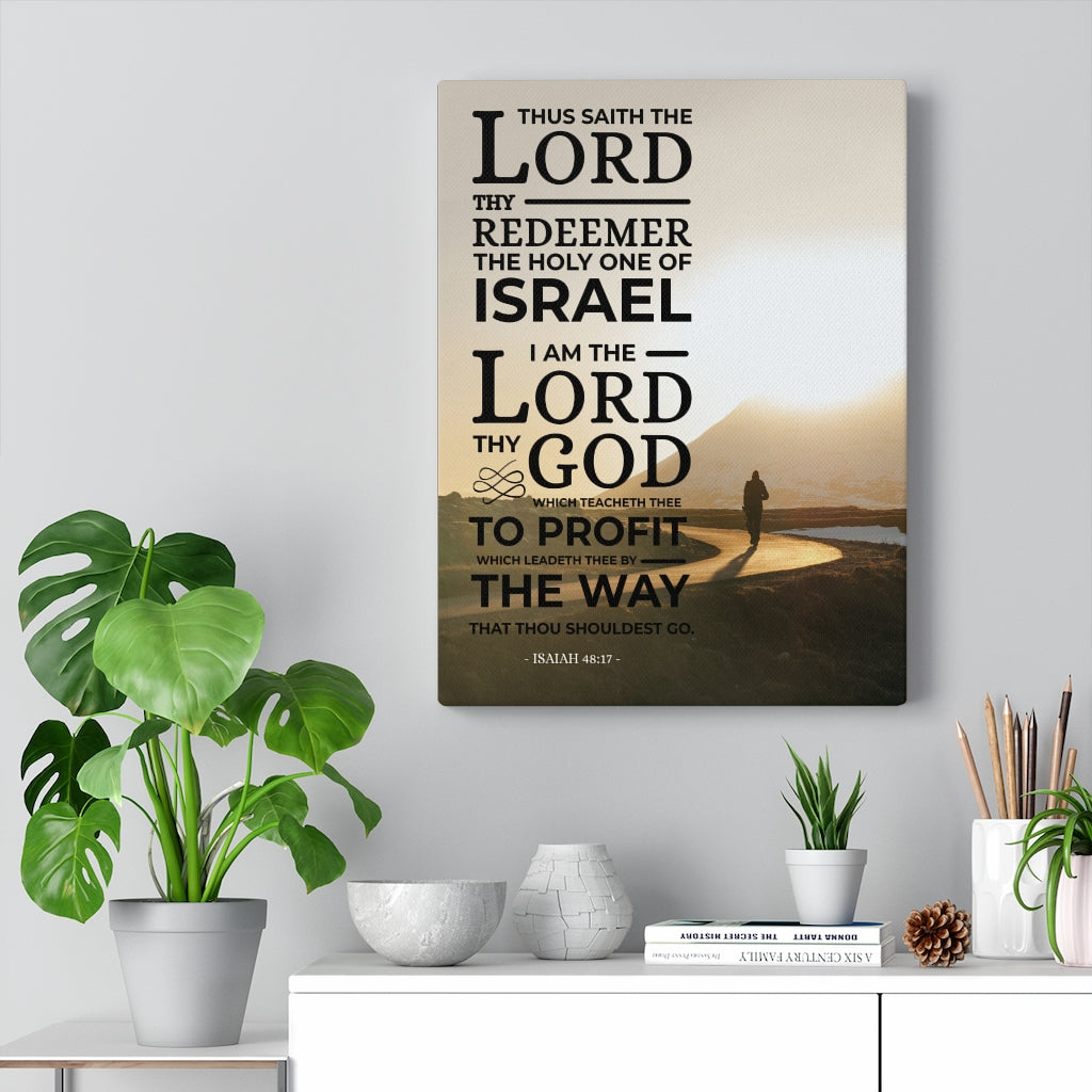 Scripture Walls I Am The Lord Thy God Isaiah 48:17 Bible Verse Canvas Christian Wall Art Ready to Hang Unframed-Express Your Love Gifts