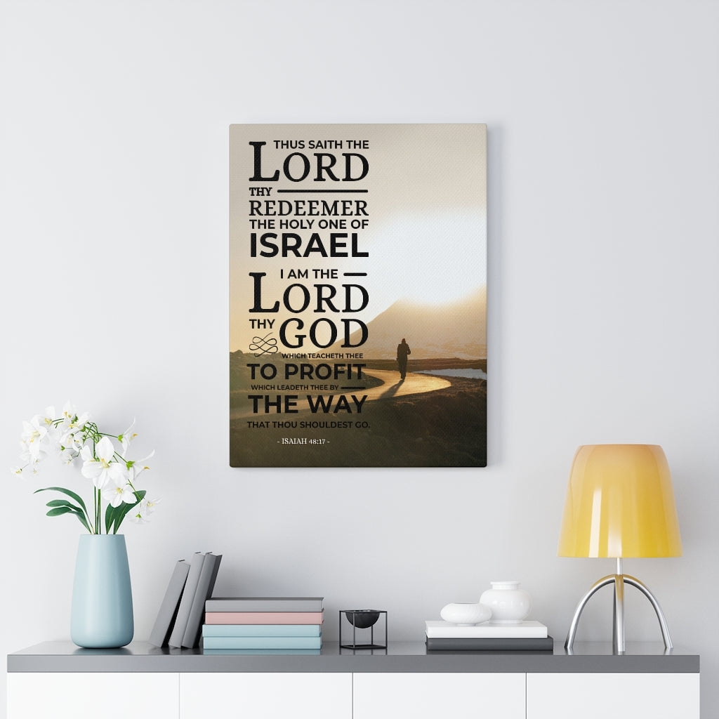 Scripture Walls I Am The Lord Thy God Isaiah 48:17 Bible Verse Canvas Christian Wall Art Ready to Hang Unframed-Express Your Love Gifts