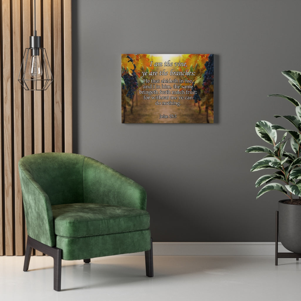 Scripture Walls I Am The Vine Grapes John 15:5 Bible Verse Canvas Christian Wall Art Ready to Hang Unframed-Express Your Love Gifts