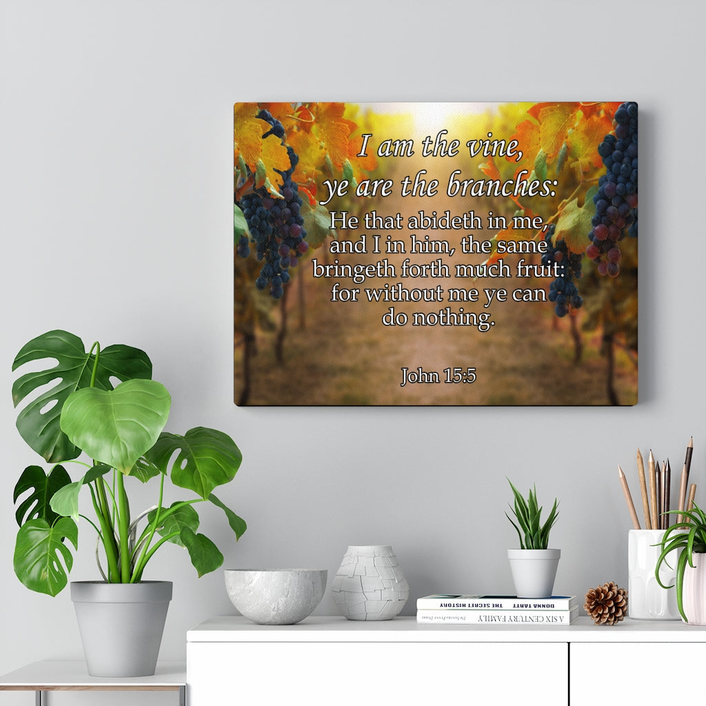 Scripture Walls I Am The Vine Grapes John 15:5 Bible Verse Canvas Christian Wall Art Ready to Hang Unframed-Express Your Love Gifts