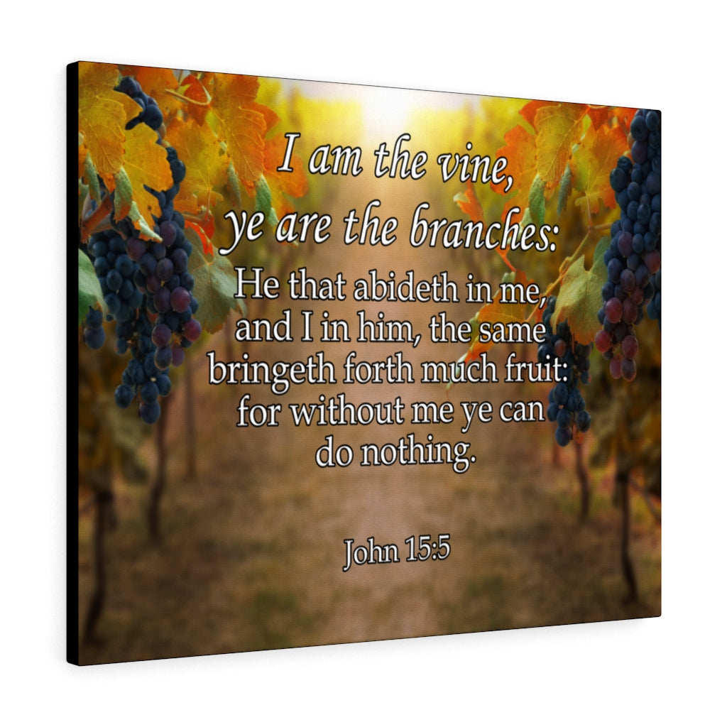 Scripture Walls I Am The Vine Grapes John 15:5 Bible Verse Canvas Christian Wall Art Ready to Hang Unframed-Express Your Love Gifts