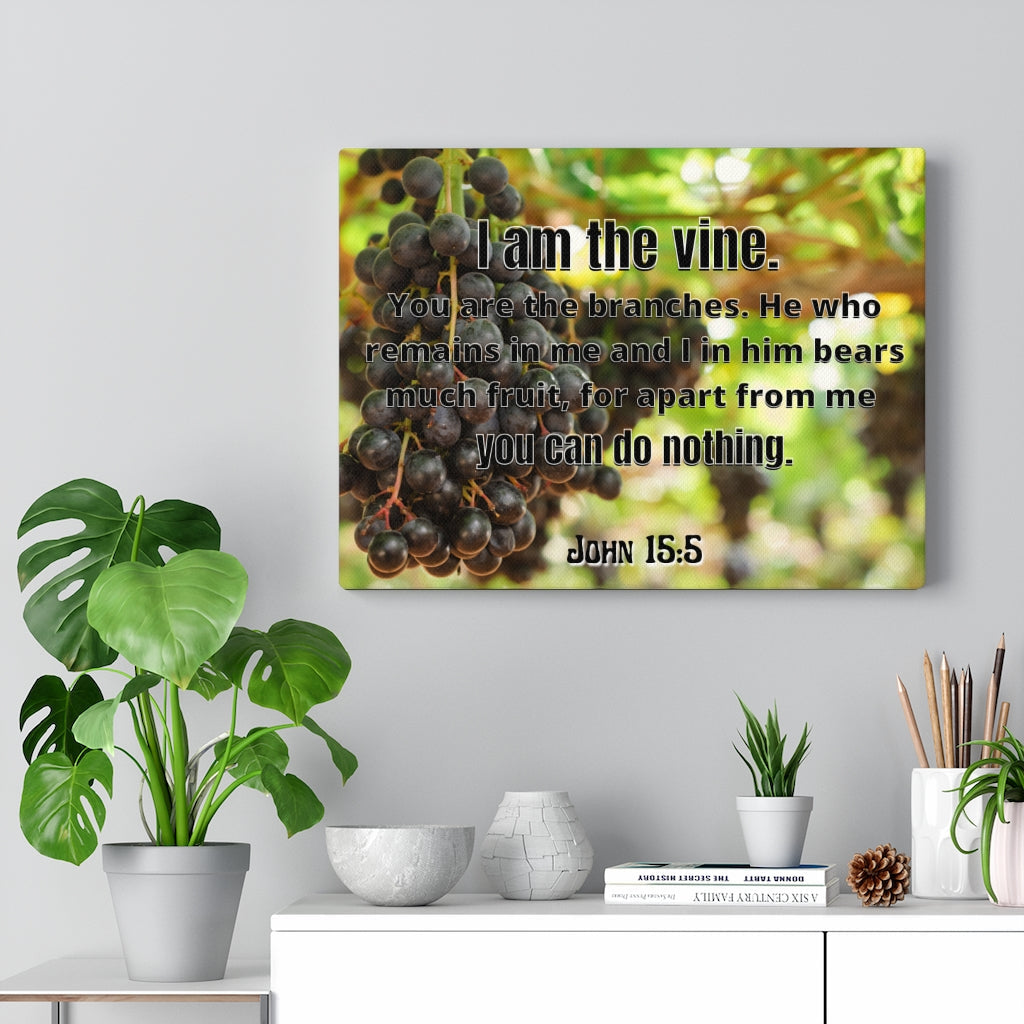Scripture Walls I Am The Vine John 15:5 Bible Verse Canvas Christian Wall Art Ready to Hang Unframed-Express Your Love Gifts