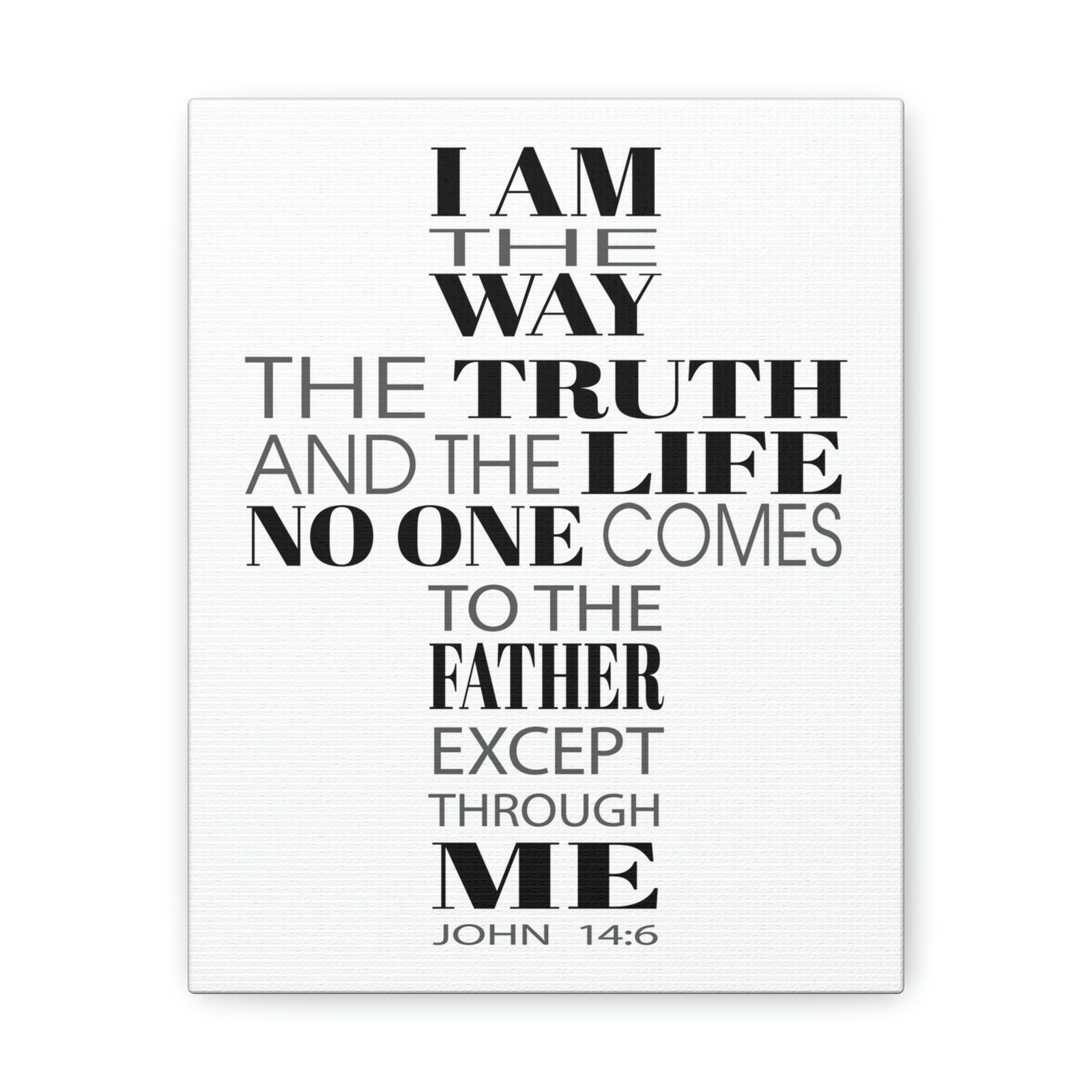 Scripture Walls I Am The Way The Truth And The Life John 14:6 Cross Words Bible Verse Canvas Christian Wall Art Ready To Hang Unframed-Express Your Love Gifts