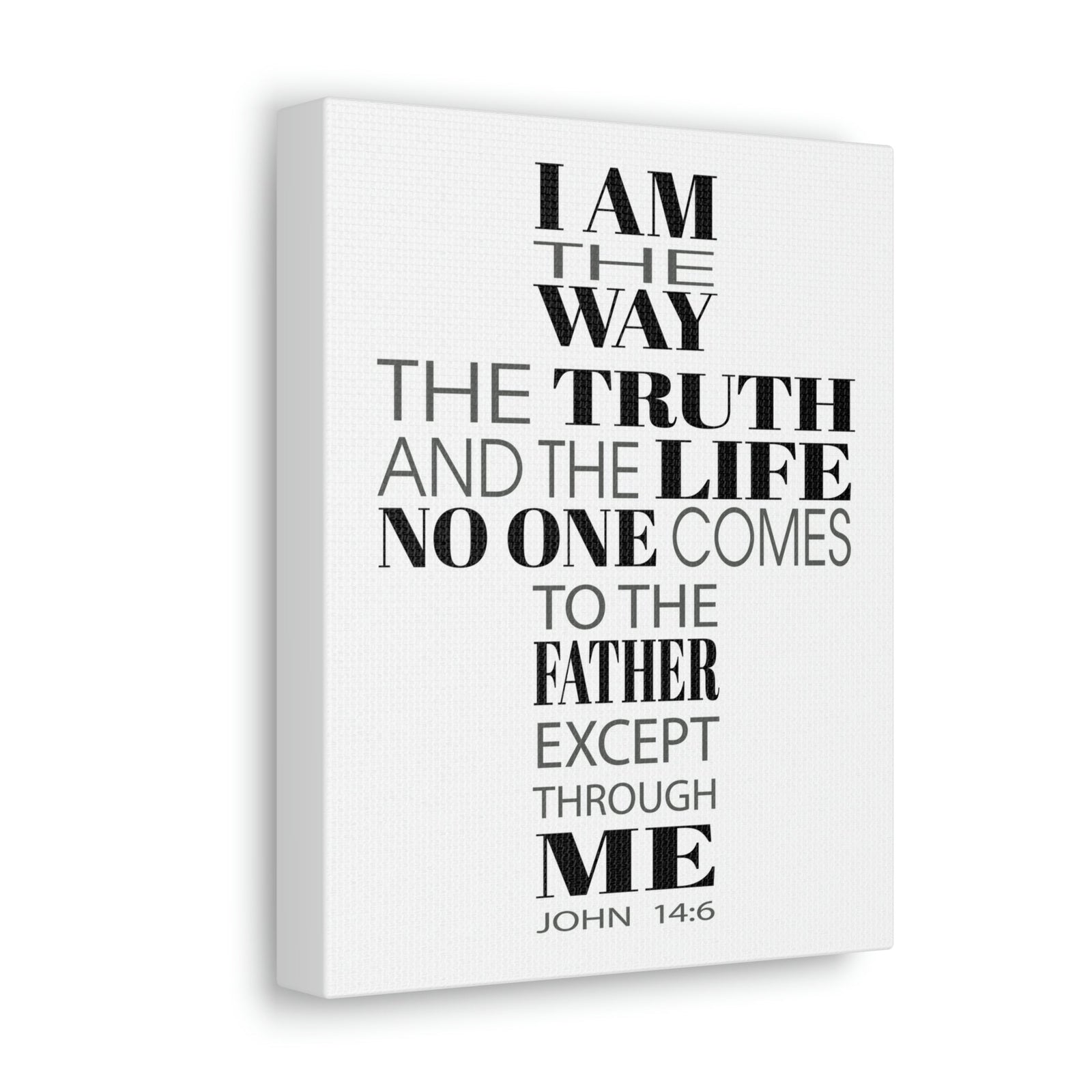 Scripture Walls I Am The Way The Truth And The Life John 14:6 Cross Words Bible Verse Canvas Christian Wall Art Ready To Hang Unframed-Express Your Love Gifts